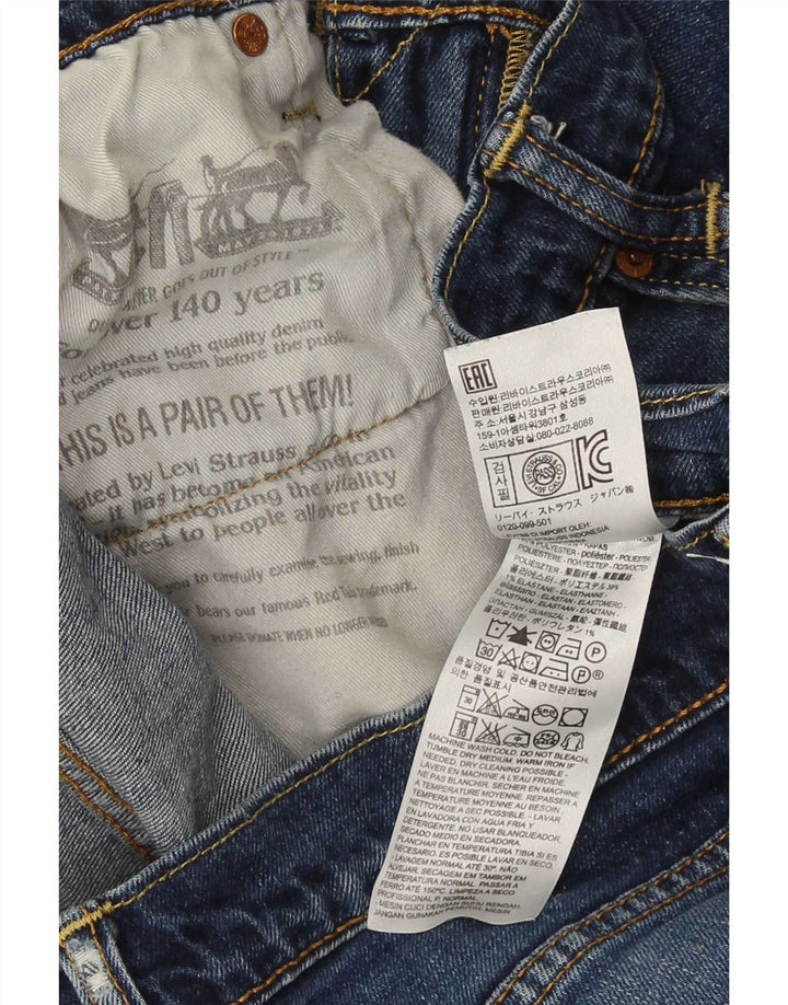 Levi's ženske ravne traperice s oštećenjem W33 L32 plavi pamuk