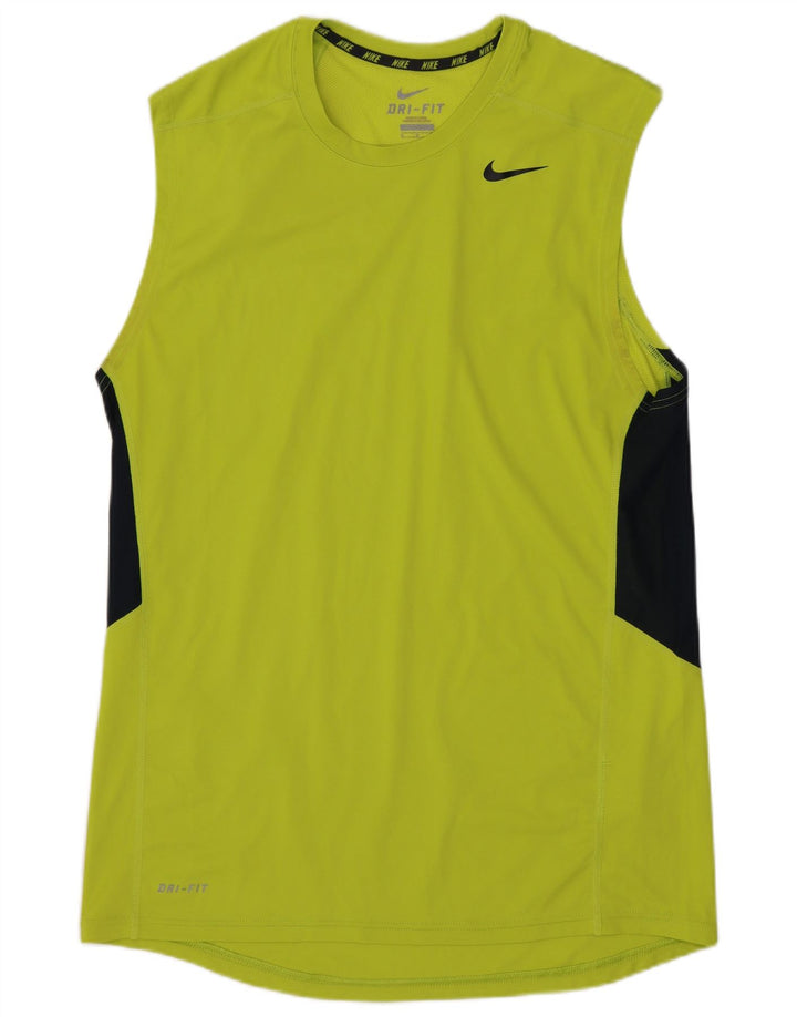 Nike Dri Fit Vest Top Medium Green Colourblock