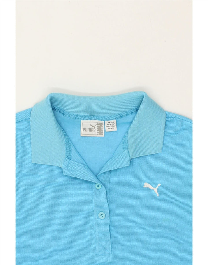 PUMA Womens Sleeveless Polo Shirt UK 12 Medium Blue Vintage Puma and Second-Hand Puma from Messina Hembry 