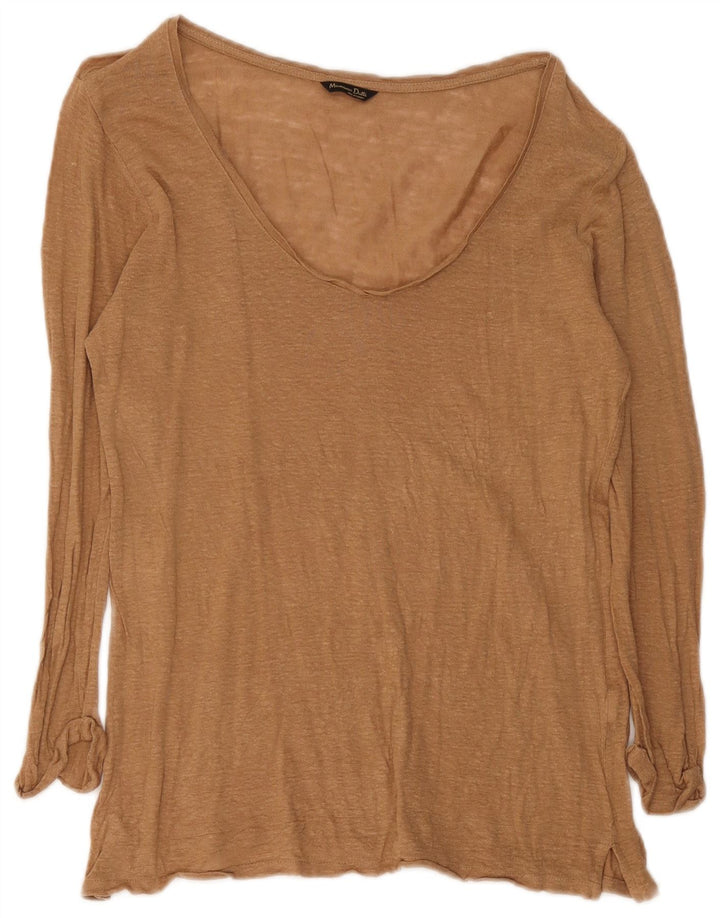 Ženska majica dugih rukava Massimo Dutti UK 14 velikih smeđih fleka