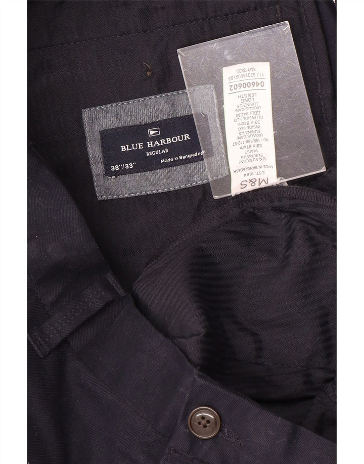 Marks & Spencer Mens Blue Harbor Regular Chino Hlače W38 L33 Mornarsko Plave