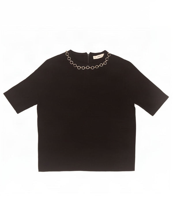 Zara Womens Blouse Top UK 10 Small Black
