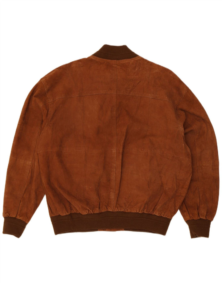 Vintage muška bomber jakna od brušene kože IT 52 XL smeđa koža