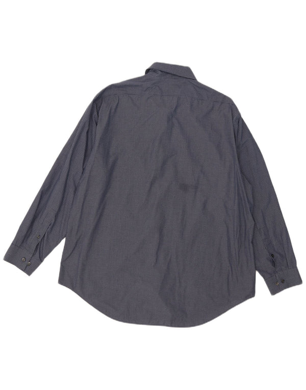 Calvin Klein muška uska košulja veličine 17 1/2 XL tamnoplavi pamuk od ginghama