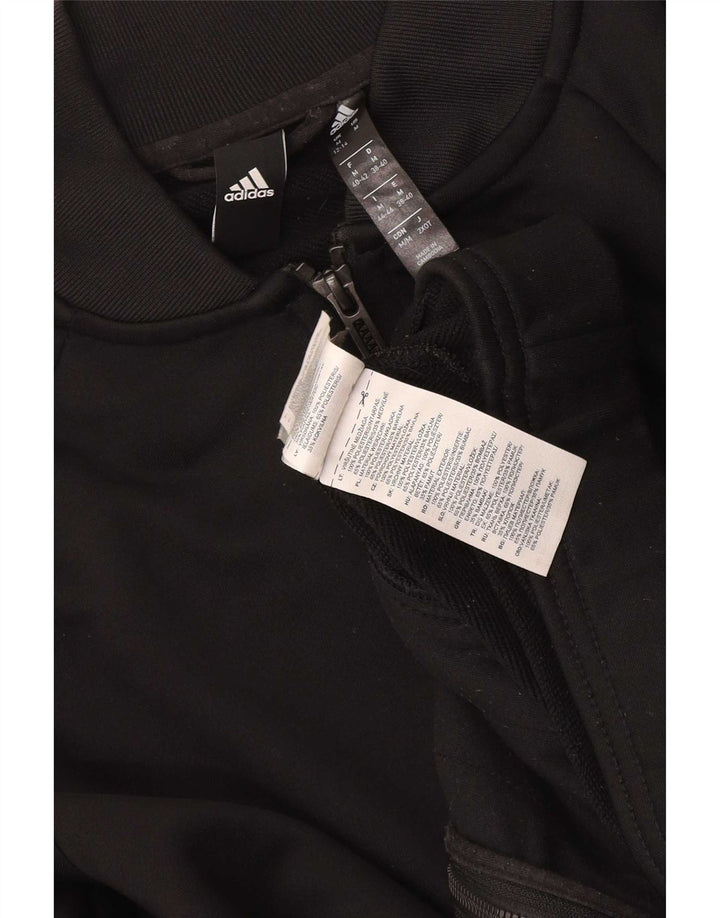 Adidas ženska gornja jakna trenirke UK 12/14 Srednji crni poliester