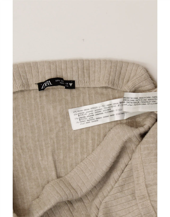 ZARA ženska midi suknja visokog struka velika W30 siva viskoza