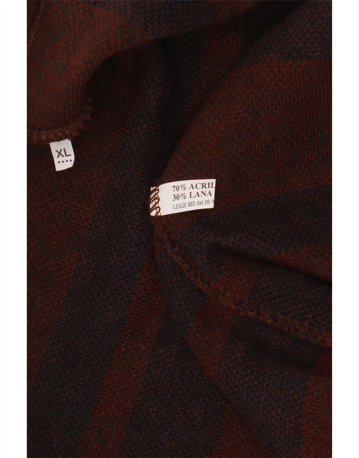 VINTAGE muški kardigan pulover XL smeđi Fair Isle akril