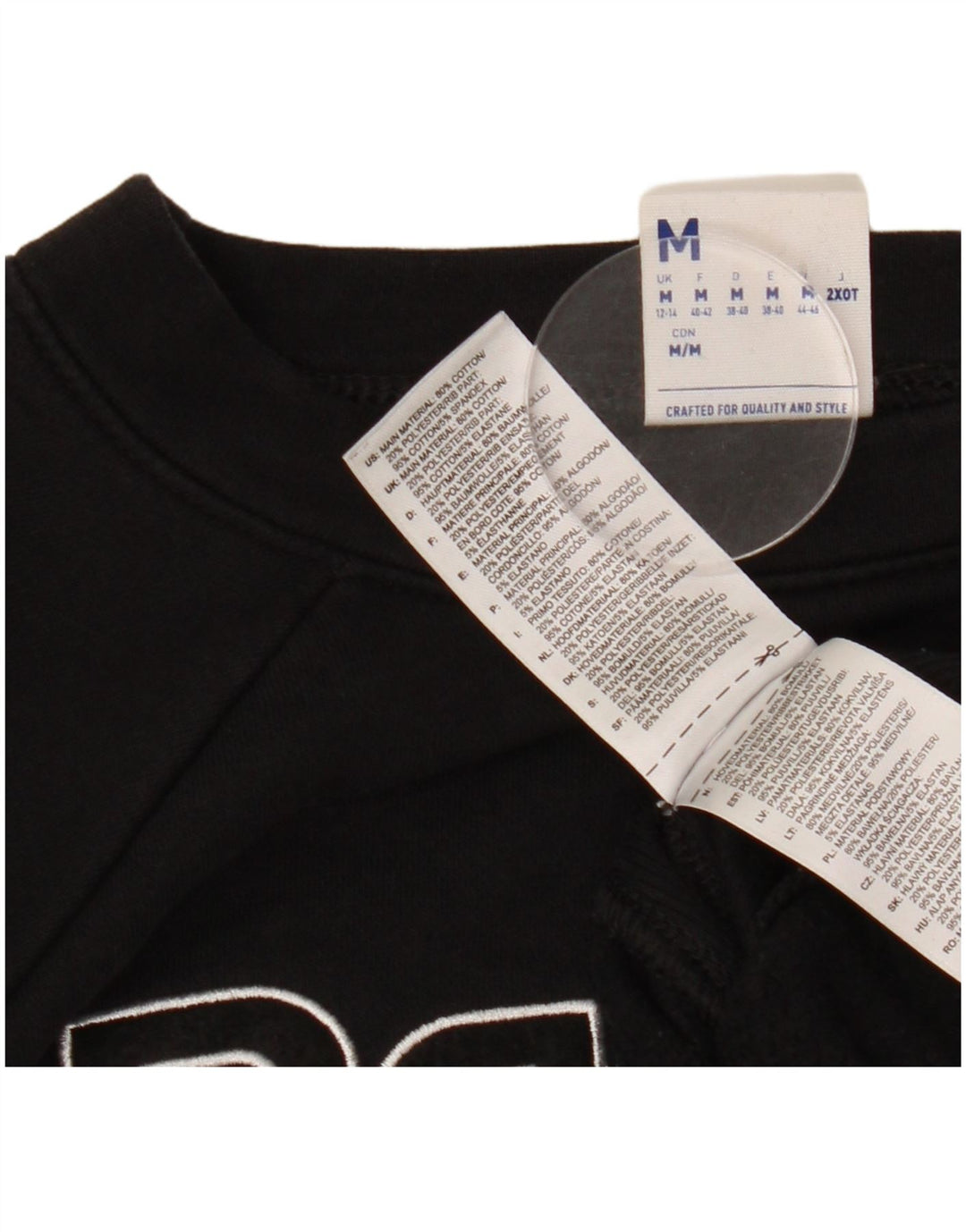 REEBOK Ženski džemper s grafičkim motivima UK 14 Srednje crni pamuk