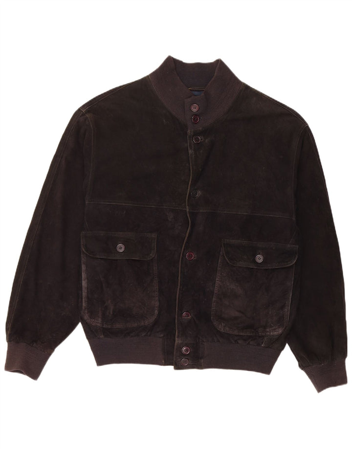 Vintage muška bomber jakna od brušene kože IT 48 srednje crne kože