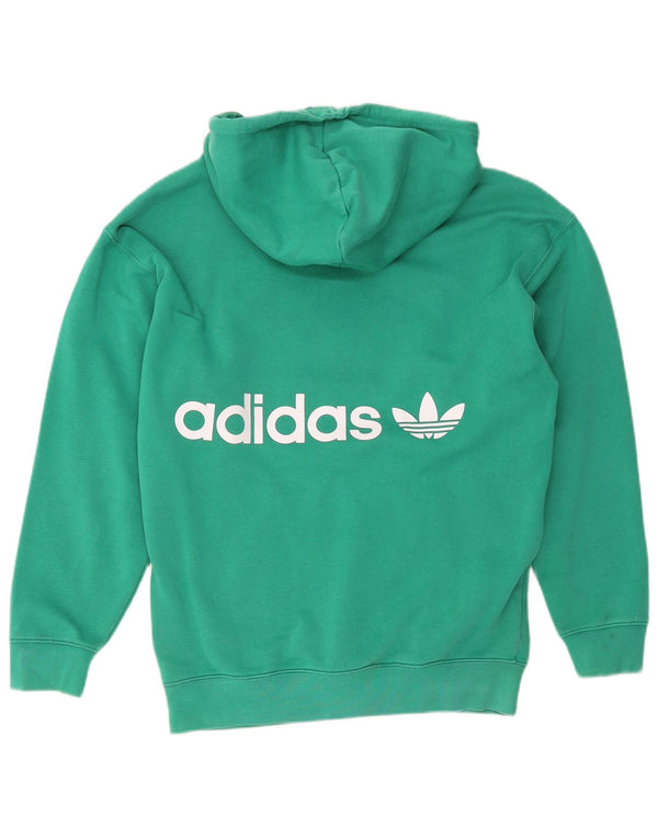 Ženska majica s kapuljačom Adidas UK 12/14 Srednje zeleni pamuk