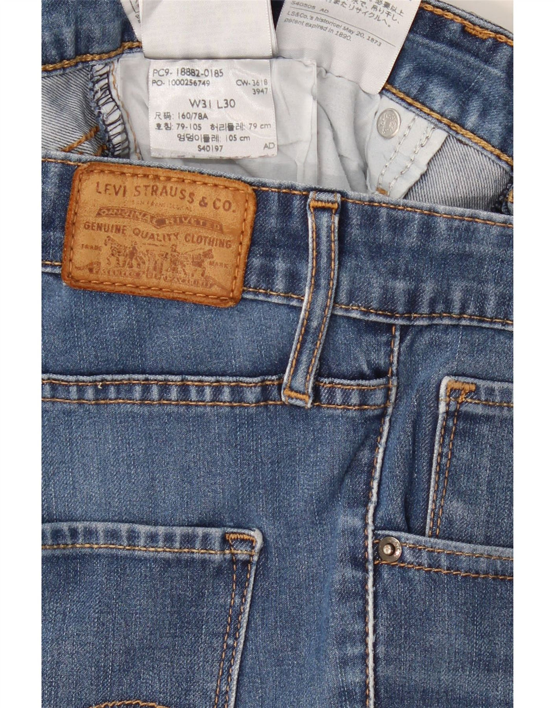 LEVI'S ženske uske traperice visokog struka 721 W31 L30 plavi pamuk