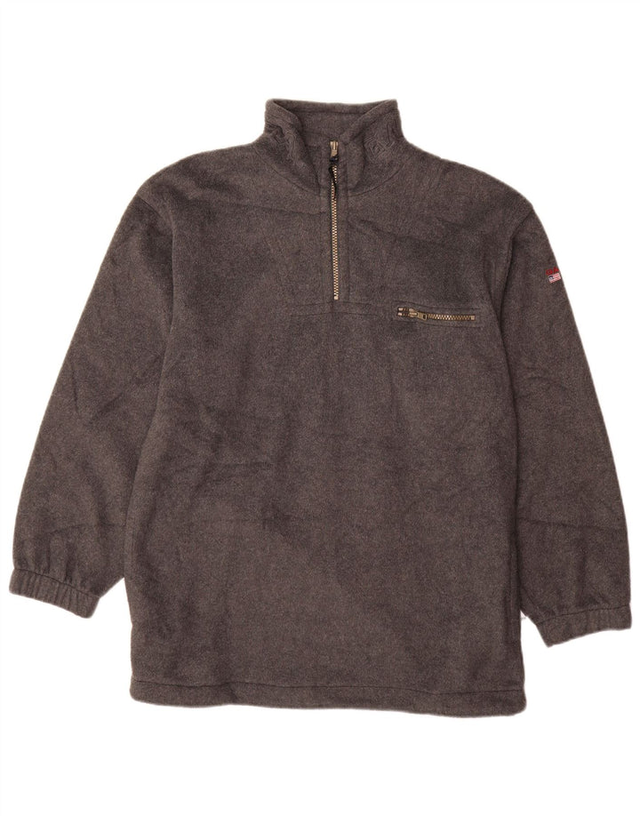 GANT dječački džemper od flisa s patentnim izrezom 13-14 godina 2XL sivi poliester