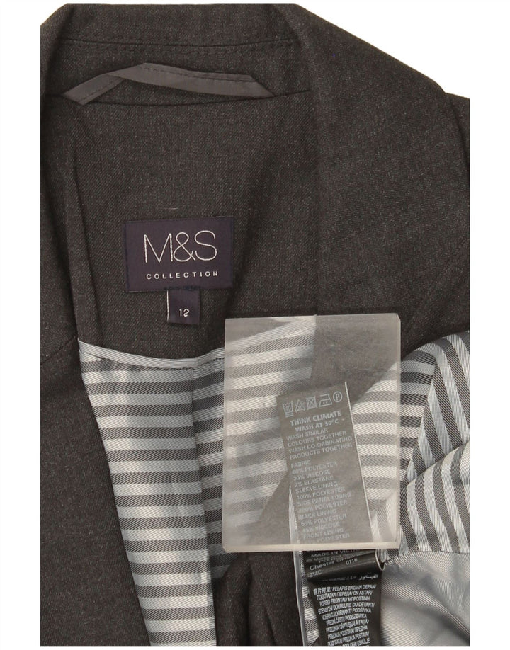 Marks & Spencer ženski sako sa 1 gumbom UK 12 srednje sivi poliester