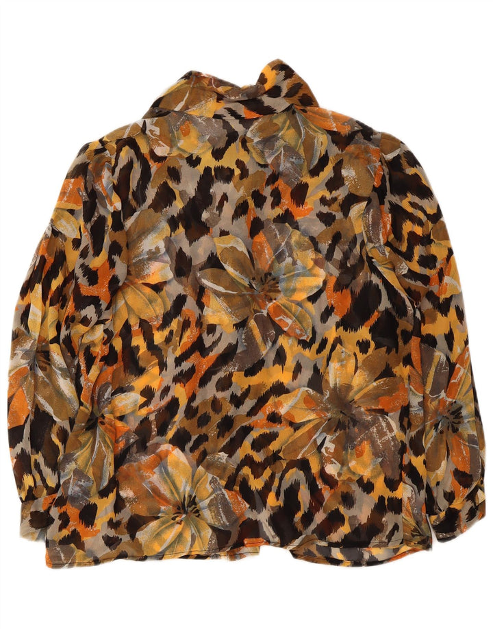 VINTAGE Womens See Through Shirt Blouse UK 16 Large Multicoloured