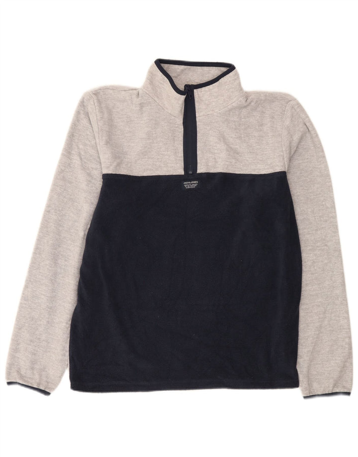 Jack & Jones muški džemper od flisa s patentnim zatvaračem srednje sive boje od poliestera