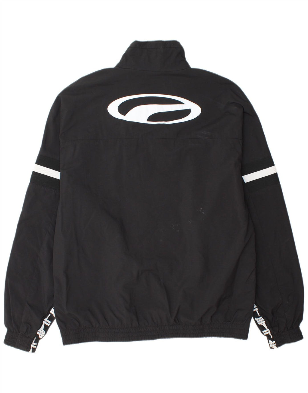 PUMA Muška kišna jakna s grafičkim motivima UK 40, veliki crni poliamid