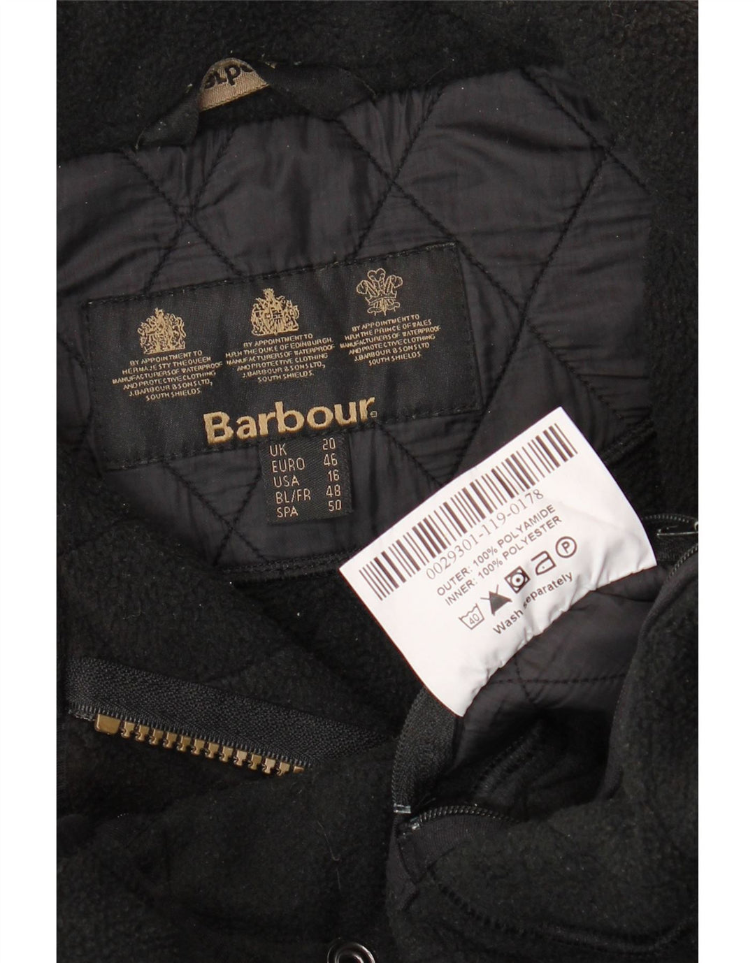 BARBOUR Ženska prošivena jakna UK 20 2XL crni poliamid