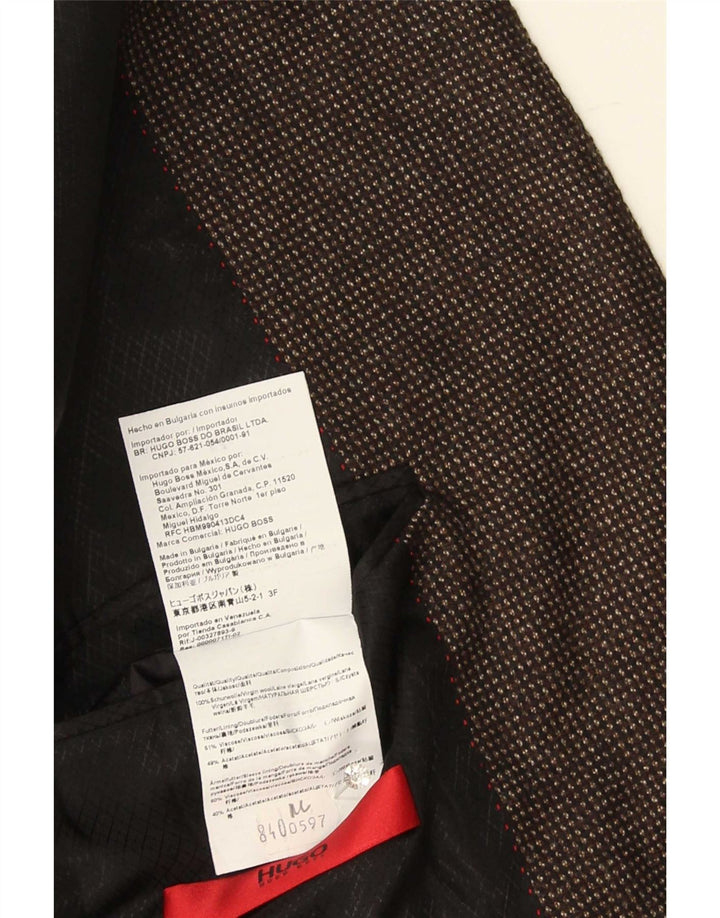 Hugo Boss Muška jakna sa 2 gumba US 44 2XL Smeđa vunena točka