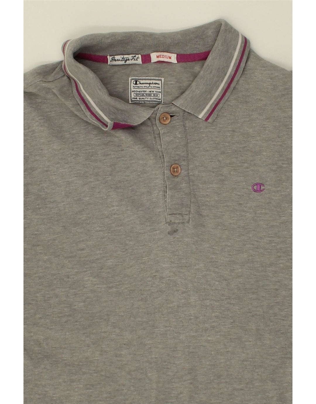 CHAMPION Mens Polo Shirt Medium Grey Vintage Champion and Second-Hand Champion from Messina Hembry 