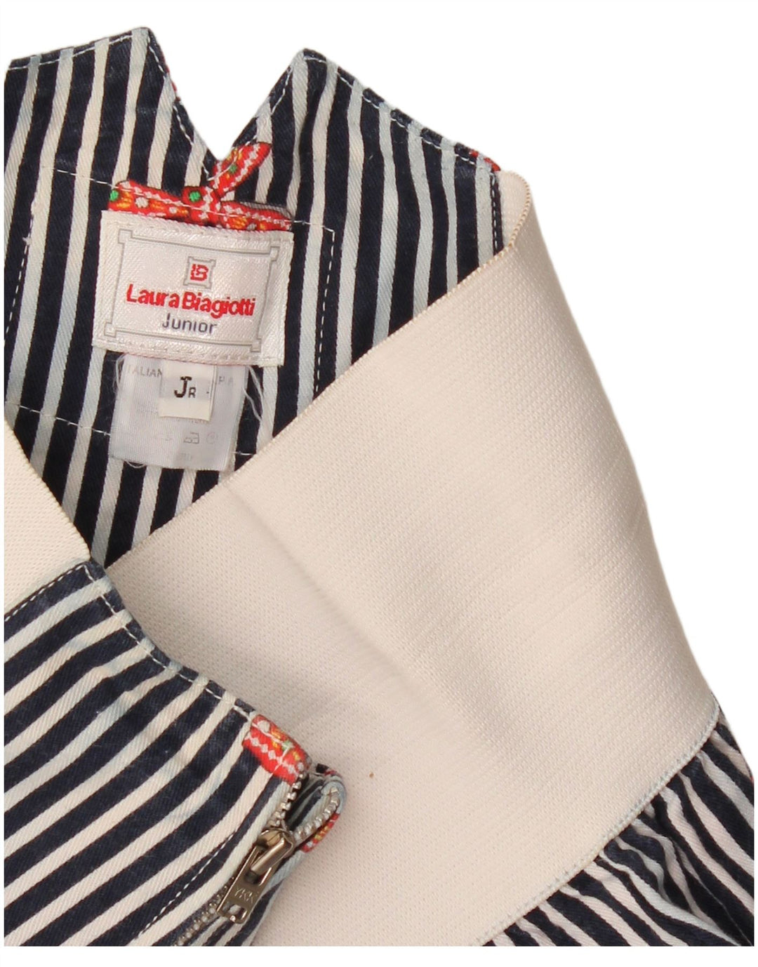 Skraćene hlače Laura Biagiotti za djevojčice 7-8 godina W23 L17 tamnoplave na pruge