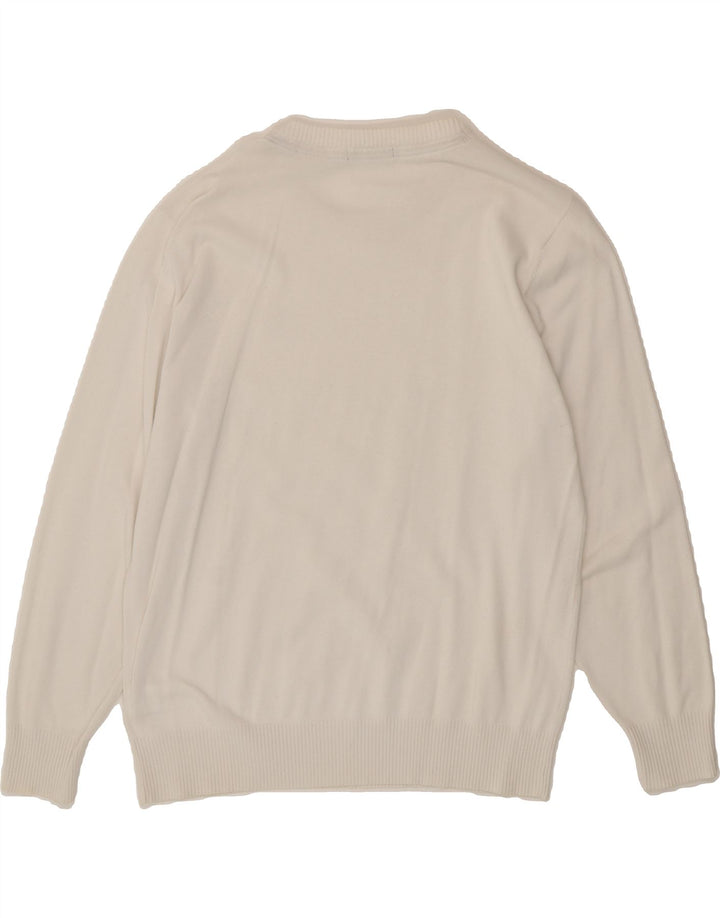 NORTH SAILS Mens Crew Neck Jumper Sweater XL White Cotton Vintage North Sails and Second-Hand North Sails from Messina Hembry 