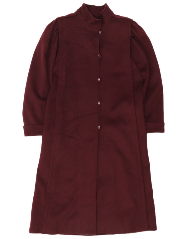 Ungaro Womens Overcoat UK 12 Medium Burgundy