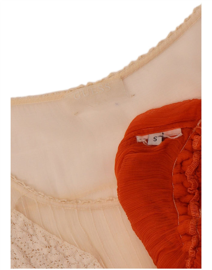 GUESS Ženski gornji dio prozirne bluze UK 10 Small Red Colourblock