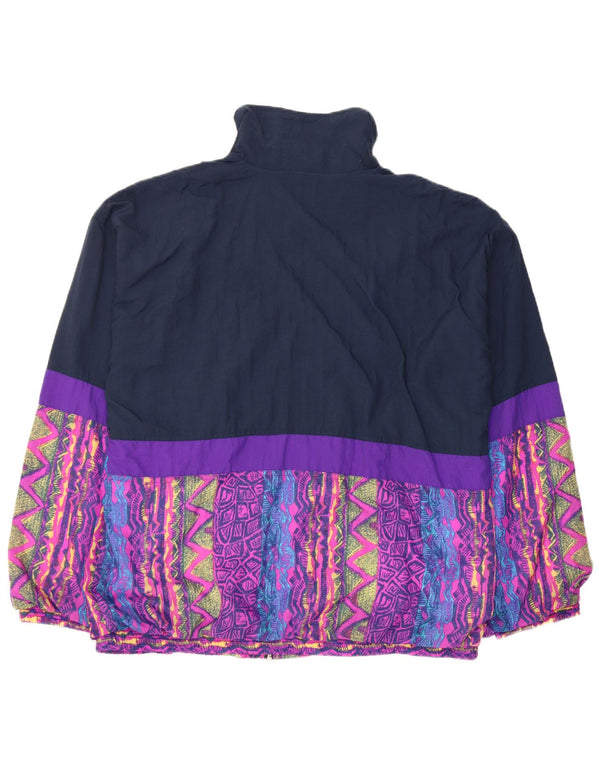 VINTAGE muška trenirka gornja jakna UK 46/48 XL tamnoplava najlon s blokovima boja