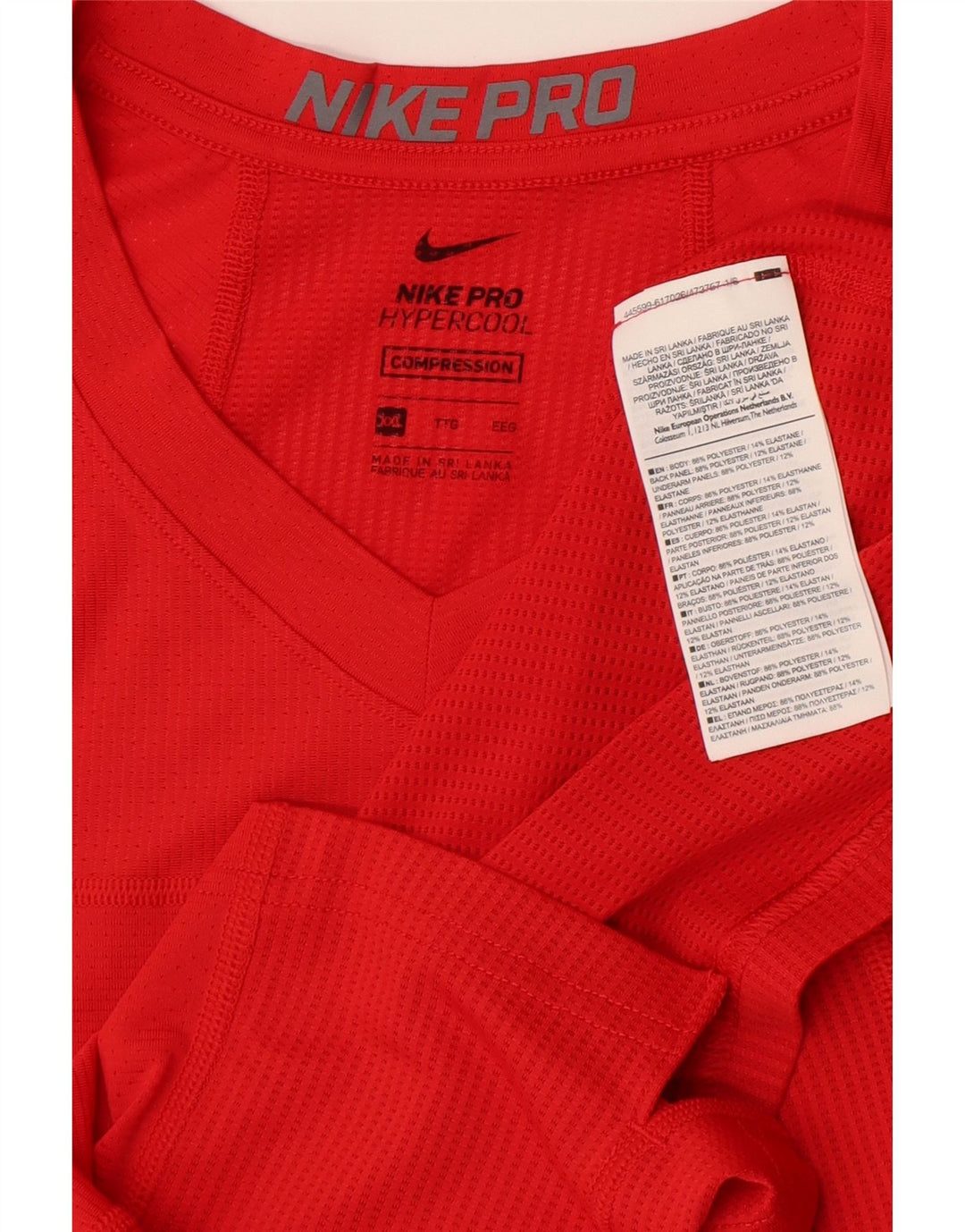 Nike Ženska kompresijska majica kratkih rukava UK 20 2XL, crveni poliester