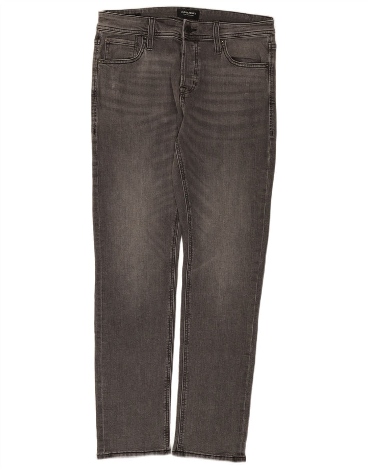 Jack & Jones Muške uske traperice W32 L32 Sivi pamuk