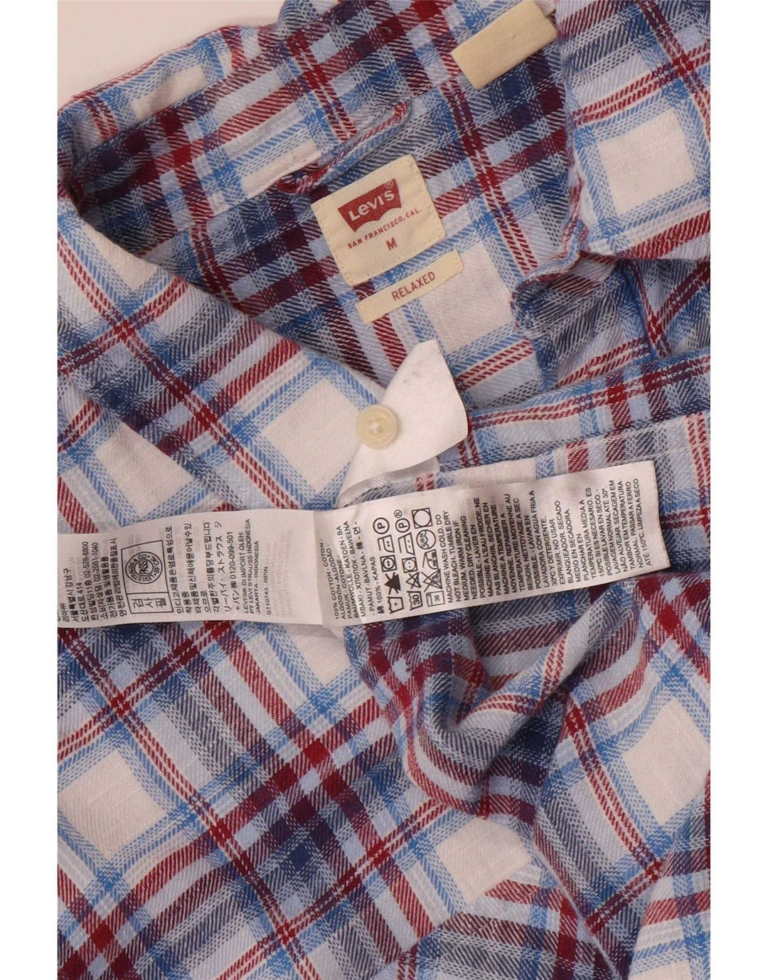 Levi's muška flanelska košulja srednje plave pamučne kare
