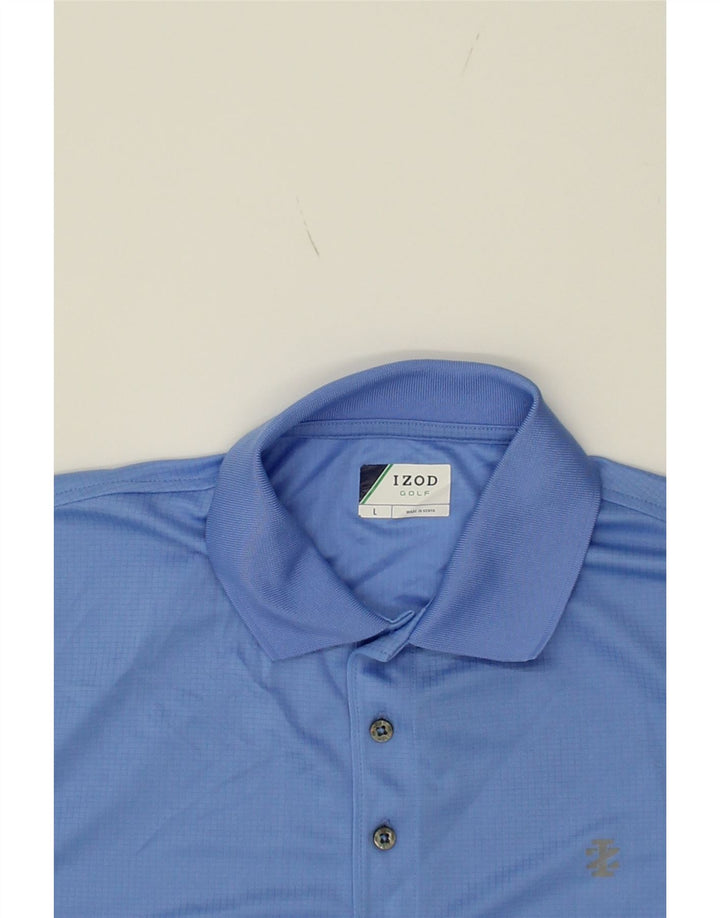 IZOD Mens Golf Polo Shirt Large Blue Polyester Vintage Izod and Second-Hand Izod from Messina Hembry 