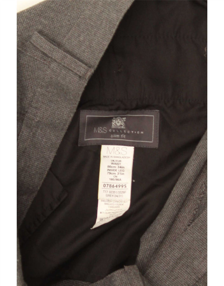 Marks & Spencer muške uske hlače W34 L31 sivi poliester