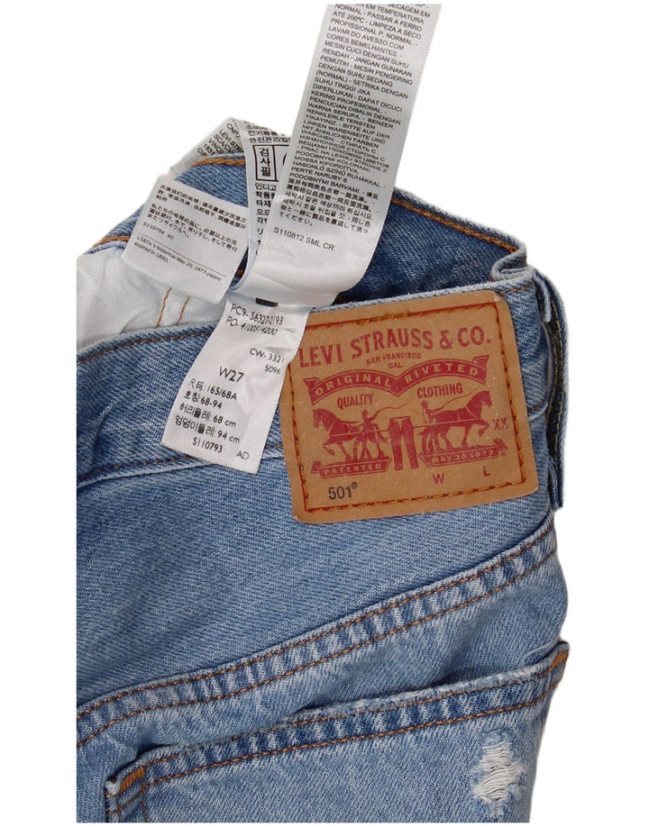 LEVI'S Ženske 501 kratke traper kratke hlače W27, mali plavi pamuk