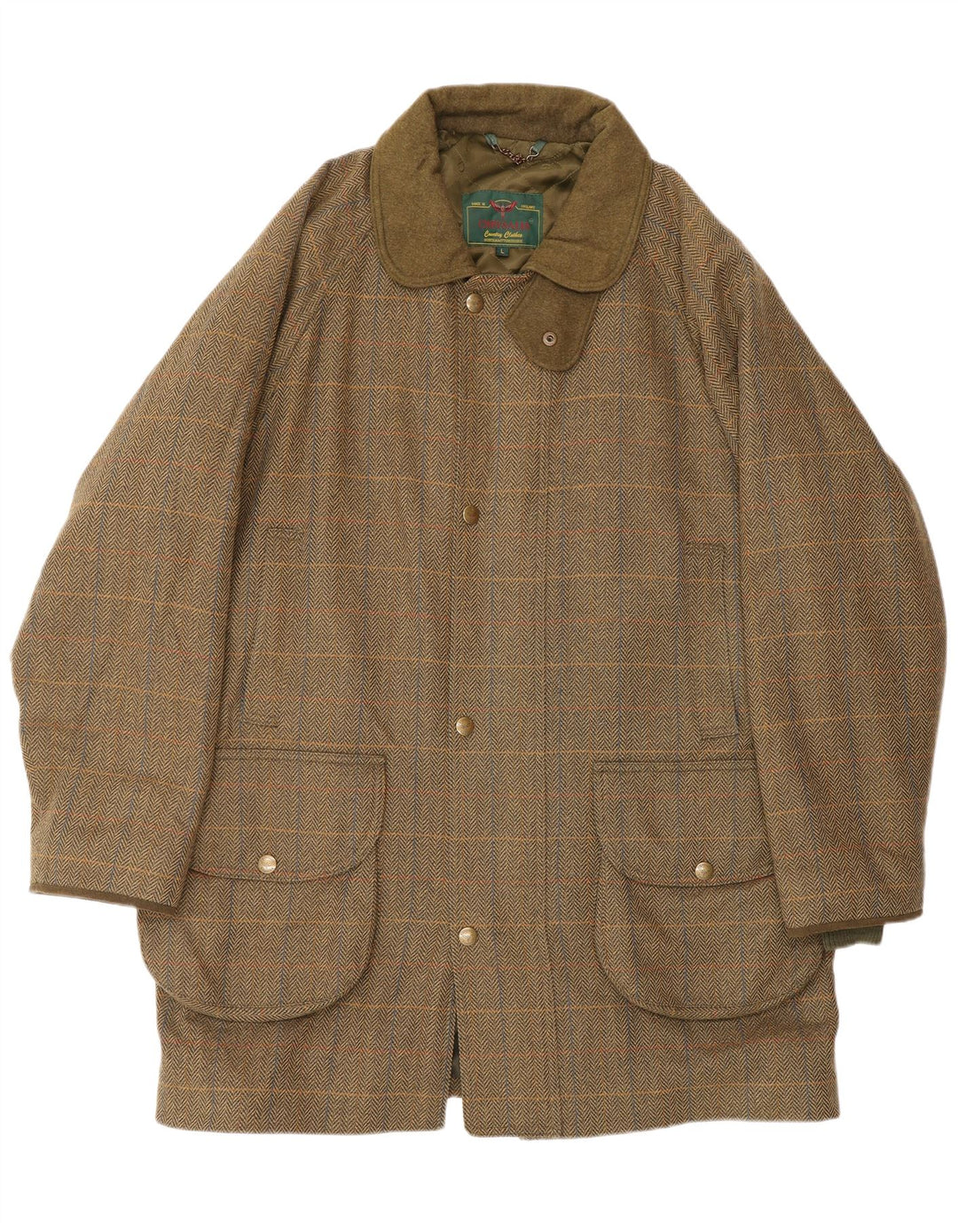 CHRYSALIS muška uslužna jakna UK 40 Large kaki riblja kost vunena klasična