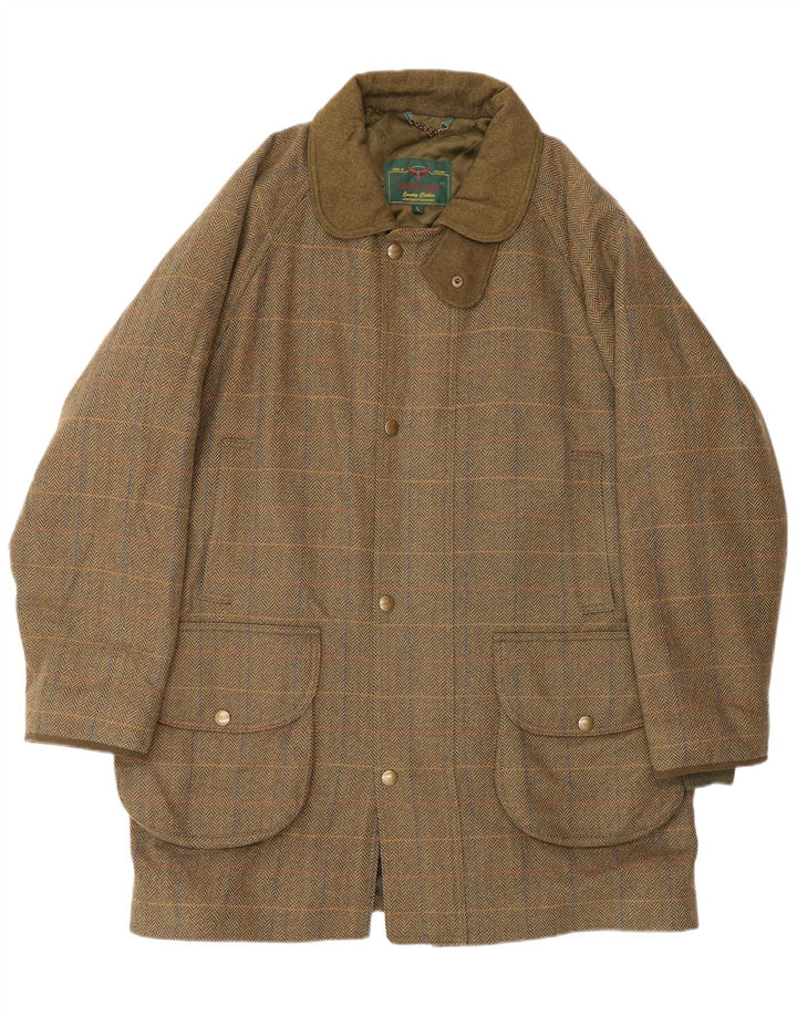 CHRYSALIS muška uslužna jakna UK 40 Large kaki riblja kost vunena klasična