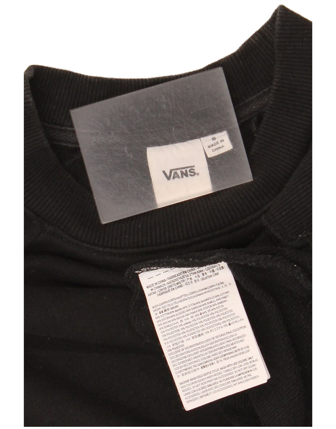 Vans Ženska prekomjerna trenirka s grafičkim motivima UK 10 Mali crni pamuk