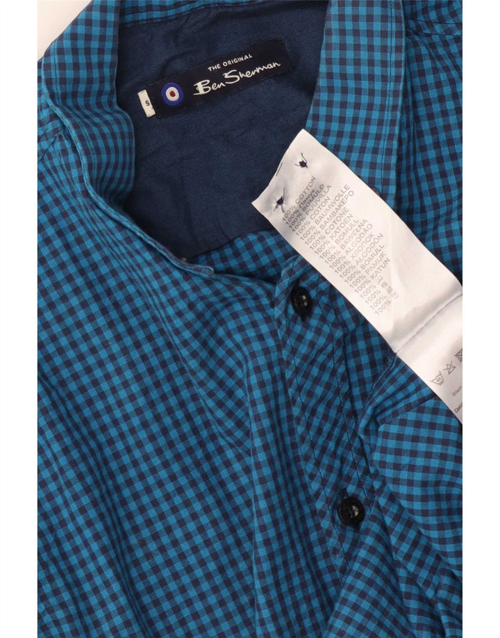 Ben Sherman muška košulja Mala plava gingham pamuk