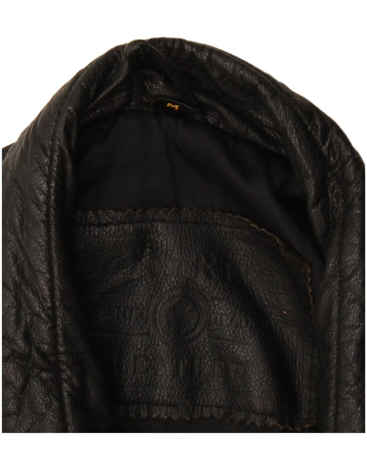 Vintage muški kožni kaput UK 38 srednje crna koža