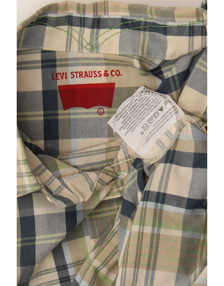 Levi's muška košulja kratkih rukava, veliki zeleni karirani pamuk