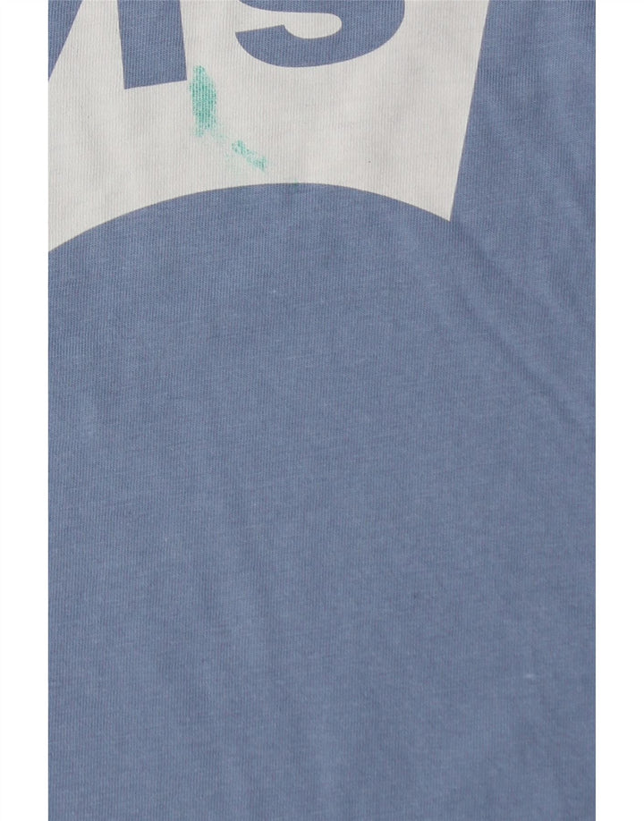 LEVI'S Womens Graphic T-Shirt Top UK 14 Medium Blue Cotton Vintage Levi's and Second-Hand Levi's from Messina Hembry 