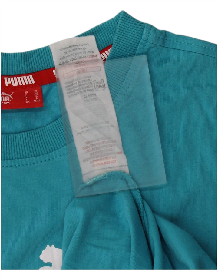 PUMA majica kratkih rukava s grafičkim motivima 13-14 godina, plavi pamuk