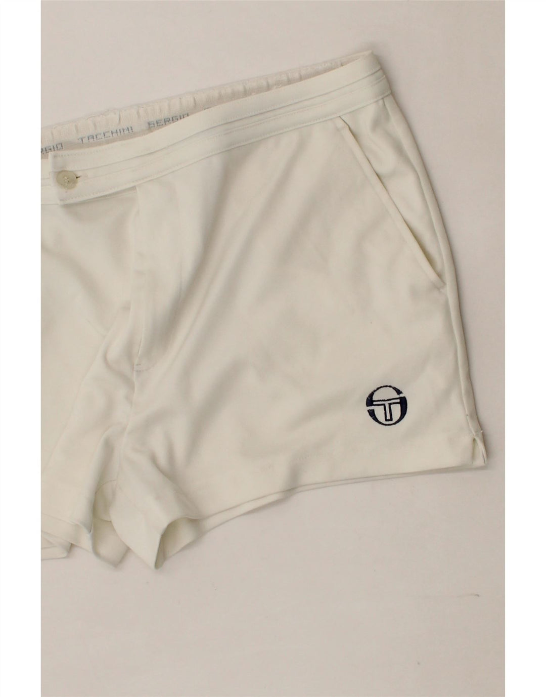 SERGIO TACCHINI Womens Casual Shorts W30 Medium White Polyester Vintage Sergio Tacchini and Second-Hand Sergio Tacchini from Messina Hembry 