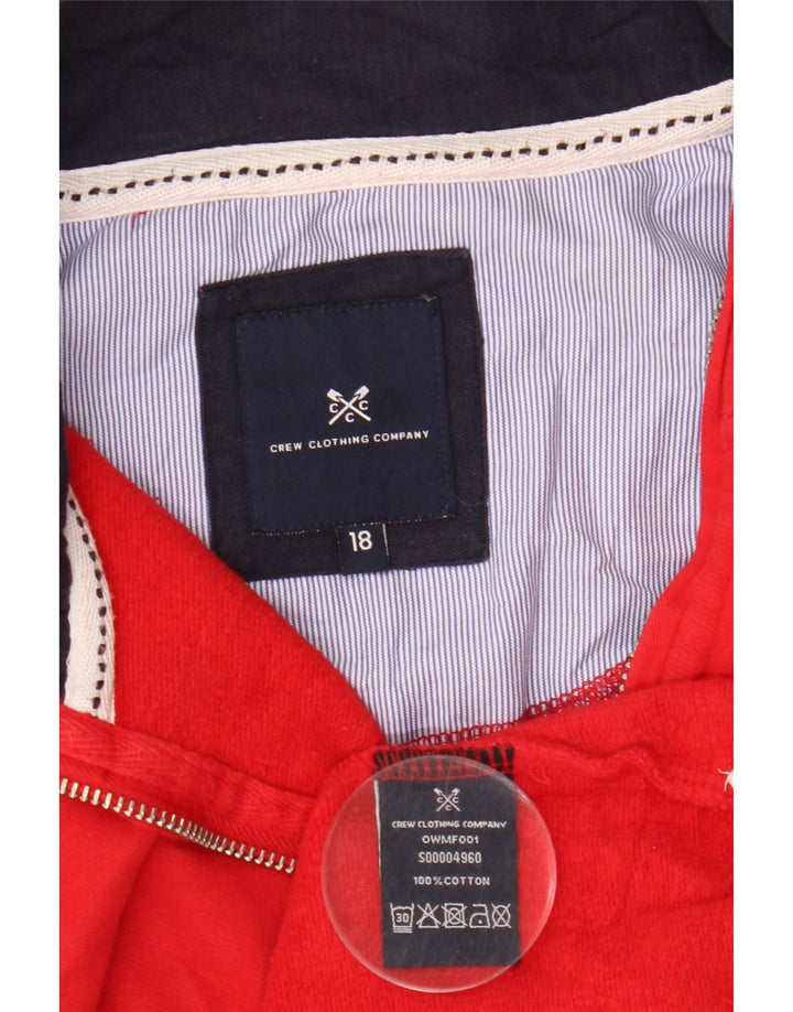 CREW CLOTHING Ženska majica s kratkim izrezom s patentnim zatvaračem UK 18 XL Crvena