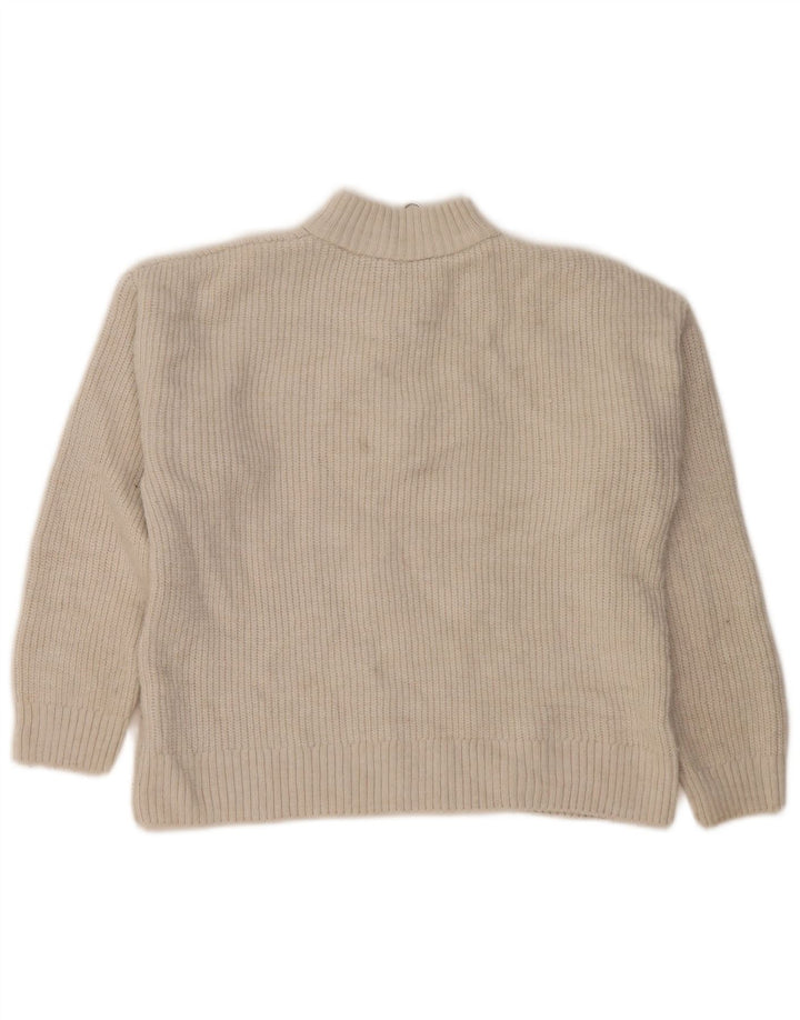 Marks & Spencer ženski džemper s izrezom s patentnim zatvaračem UK 14 Large Off White