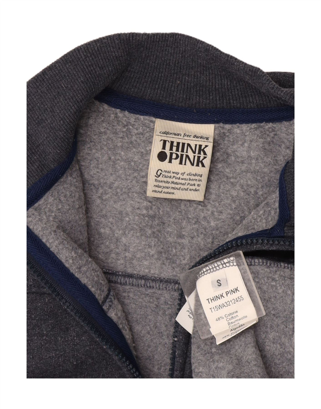 Think Pink ženska gornja jakna trenirke UK 10 Small Grey Cotton