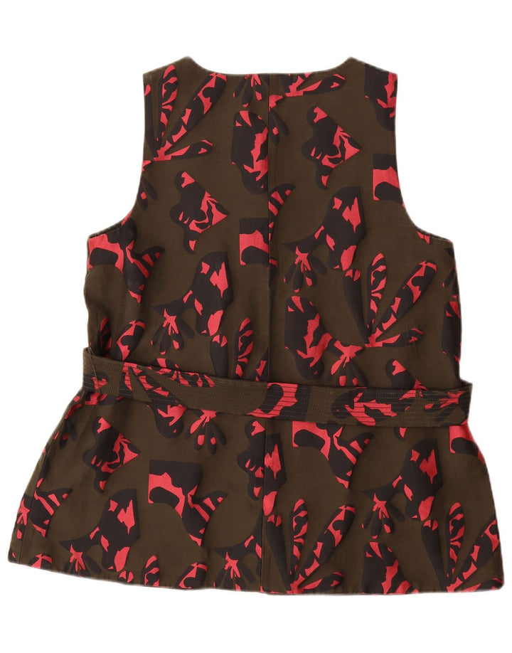 BANANA REPUBLIC Ženski gornji dio bluze s apstraktnim uzorkom UK 14 Srednji kaki