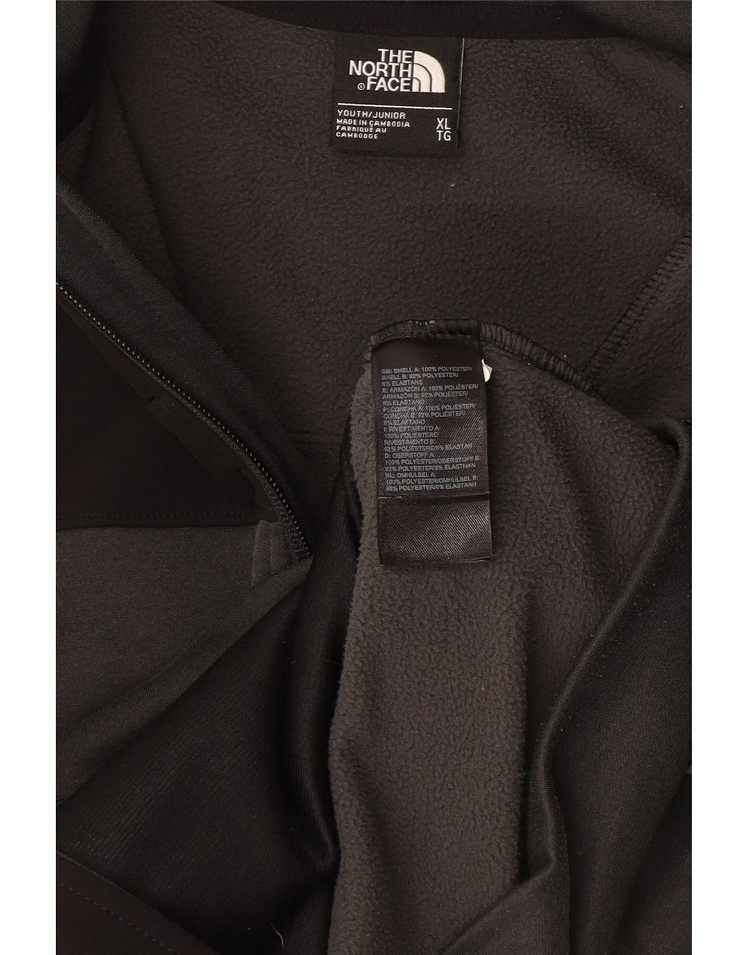 The North Face Girls pulover s kapuljačom s patentnim zatvaračem 14-15 godina XL sivi poliester