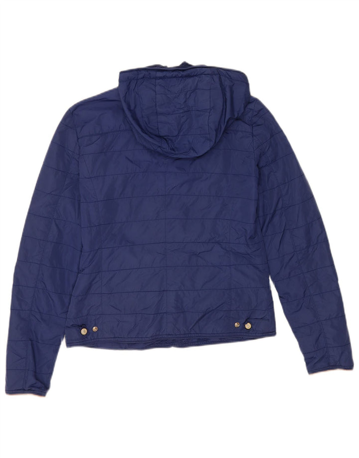 Massimo Dutti ženska prošivena jakna s kapuljačom EU 36 mala plava najlonska boja