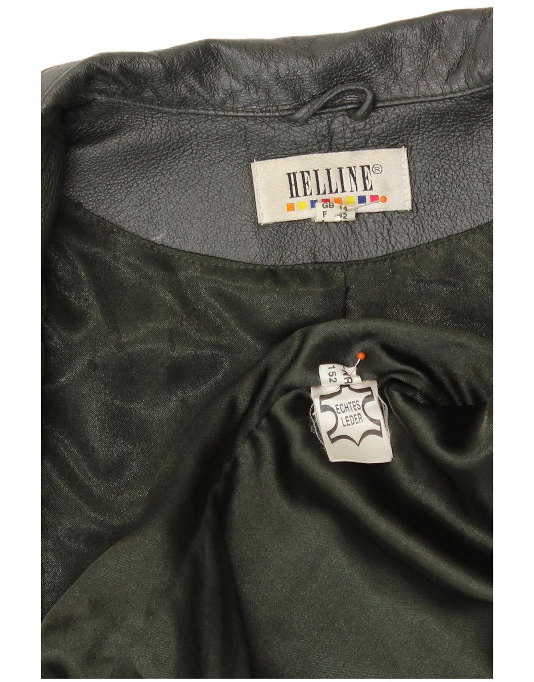 HELLINE ženska kožna jakna UK 14 Srednje zelena koža